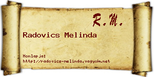 Radovics Melinda névjegykártya