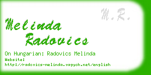 melinda radovics business card
